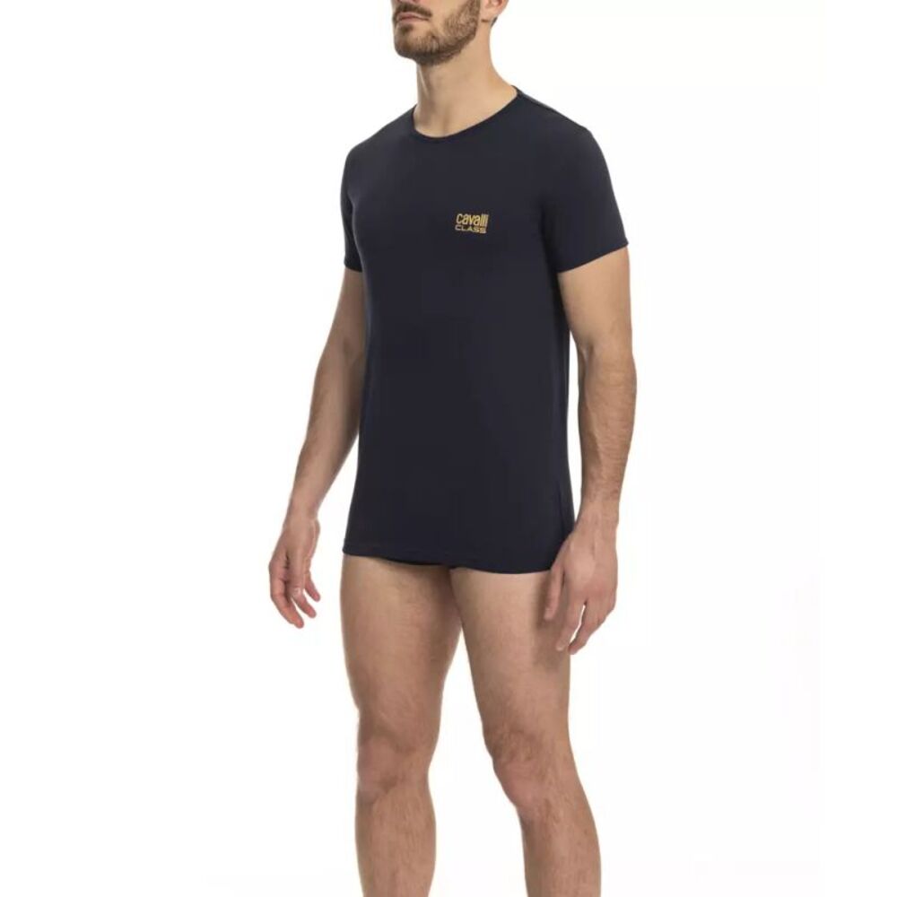 Cavalli Class "Blue Cotton Men Men's T-Shirt"